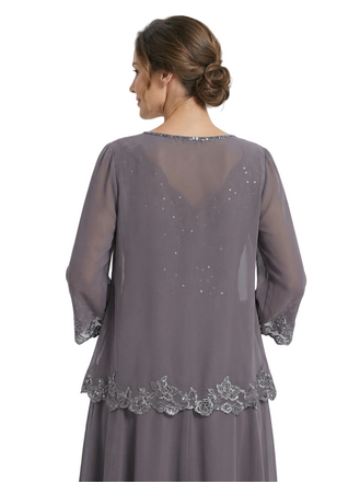 Elegant Spaghetti Straps Sleeveless Lace Chiffon A-Line Mother of The Bride Dresses With Jacket