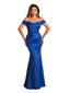Sexy Off The Shoulder Ruched Mermaid Soft Satin Long Bridesmaid Dresses Online