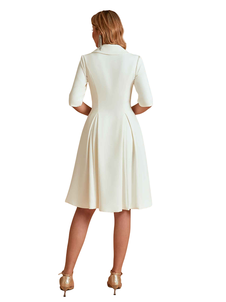Elegant Half Sleeves Mother of the Bride Dresses With a Lapel Collar For Women