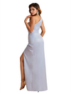 Sexy One Shoulder Side Slit Ruched Mermaid Soft Satin Long Bridesmaid Dresses Online