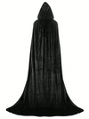 1pc Black Velvet Death Cape - Halloween Costume for Adult Cosplay Skeleton