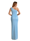 Unique Soft Satin Mermaid One Shoulder Side Slit Long Bridesmaid Dresses Online