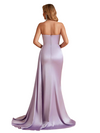 Sexy Soft Satin Sweetheart Mermaid Side Slit Ruched Long Bridesmaid Dresses