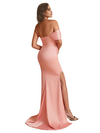 Sexy One Shoulder Side Split Mermaid Satin Chic Long Bridesmaid Dresses Online