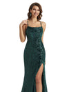 Spaghetti Straps Winter Velvet Bridesmaid Dresses