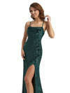 Spaghetti Straps Winter Velvet Bridesmaid Dresses