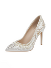 Pointed Toe Ivory Pearl Toe High Heel Bridal Wedding Shoes