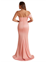 Sexy One Shoulder Side Split Mermaid Satin Chic Long Bridesmaid Dresses Online