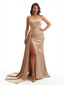 Mermaid Satin Maxi Formal Dresses For Women Online Sexy Spaghetti Straps Side Slit