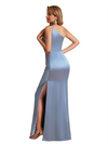 Sexy Silky Satin One Shoulder Mermaid Side Slit Long Bridesmaid Dresses Online