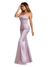 Sexy One Shoulder Simple Mermaid Soft Satin Long Bridesmaid Dresses Online