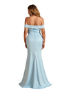 Sexy Off The Shoulder Mermaid Soft Satin Side Slit Long Bridesmaid Dresses Online