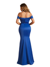 Sexy Off The Shoulder Ruched Mermaid Soft Satin Long Bridesmaid Dresses Online