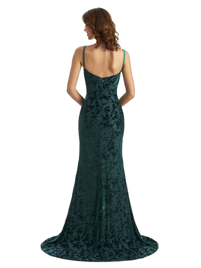 V-neck Mermaid Winter Velvet Bridesmaid Dresses