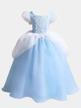 Flower Girls Blue Fairytale A-line Princess Gown for Wedding Kids Dress