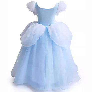 Flower Girls Blue Fairytale A-line Princess Gown for Wedding Kids Dress