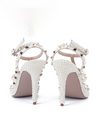 Pearl Slingback Heels for Women, Pointed Closed Toe Slip On Heeled Sandals Stiletto Heel Evening Bridal Shoes for Wedding