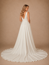 ChicSew Modern Spaghetti Straps Sleeveless A-line Satin Floor-Length Wedding Dress