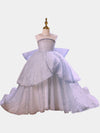 Flower Girls Rhinestone Fairytale A-line Luxury Princess Gown for Wedding Kids Dress