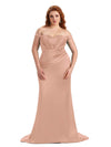 Rose Gold Satin Mermaid Maid of Honor Dresses