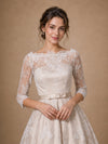 ChicSew Elegant Sabrina 3/4 Sleeves Lace A-Line Tea-Length Wedding Dresses