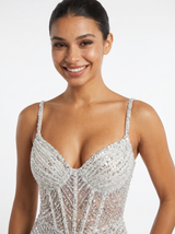 ChicSew A-line Spaghetti Straps Maxi Long Sequin Wedding Dresses Online