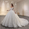 ChicSew Luxurious Off Shoulder Beaded Ball Gown Wedding Dress With Sequin