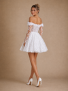 ChicSew Pretty Strapless 3/4 Sleeves A-Line Lace Mini-Length Wedding Dresses