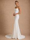 ChicSew Sexy Mermaid Spaghetti Straps Sleeveless Crepe Long Wedding Dresses