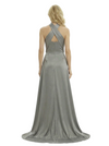 Elegant Cross Halter Neck Satin Mother of The Groom Dress Sleeveless Sheath Maxi Gown