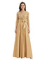 Stunning Sequin V-Neck A-Line Mother Of The Bride Satin Evening Gown