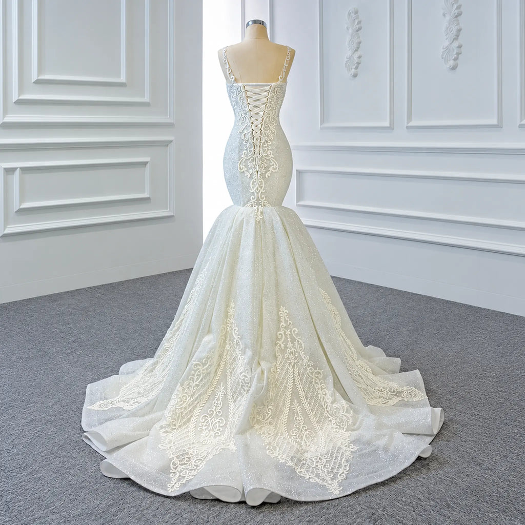 ChicSew Luxurious V-Neck Lace Applique Ball Gown Wedding Dress