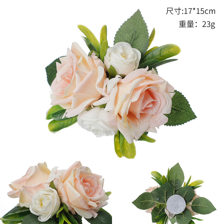 New Simulation Cake Decoration Flower Birthday Cake Flower Arrangement Rose Wedding Cake Flowers, CF18059