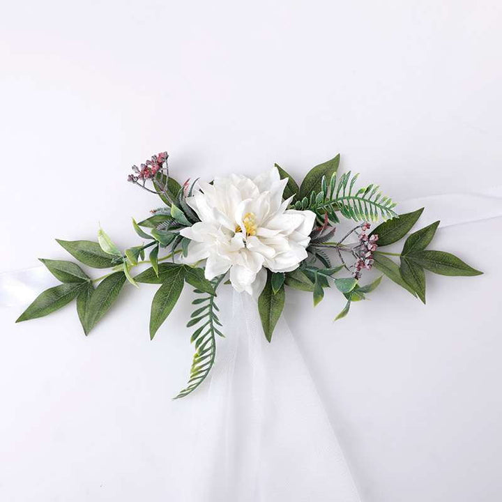 New Simulation Creative Korean Style Hotel Wedding Decoration Chair Back Flowers, CF17026