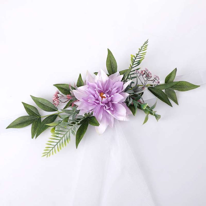 New Simulation Creative Korean Style Hotel Wedding Decoration Chair Back Flowers, CF17026