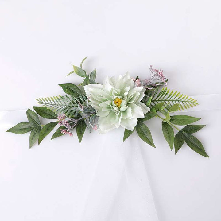 New Simulation Creative Korean Style Hotel Wedding Decoration Chair Back Flowers, CF17026
