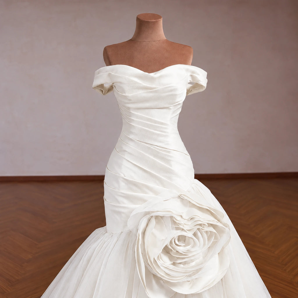ChicSew Luxurious Satin Mermaid Wedding Dress
