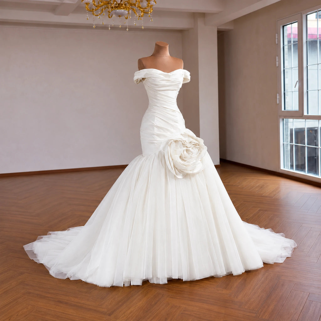 ChicSew Luxurious Satin Mermaid Wedding Dress
