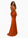 ChicSew Spaghetti Straps V-Neck Ruching Mermaid Soft Satin Long Bridesmaid Dresses