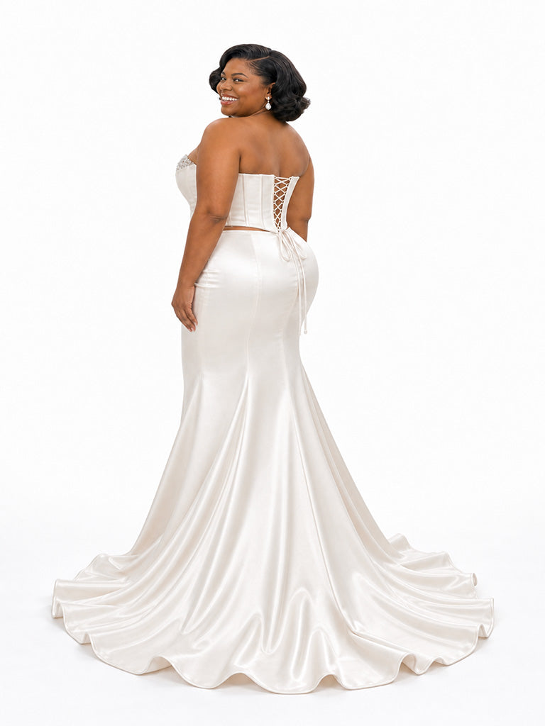 ChicSew Sweetheart Beading Mermaid Soft Satin Floor-Length Bridesmaid Dresses With Boning