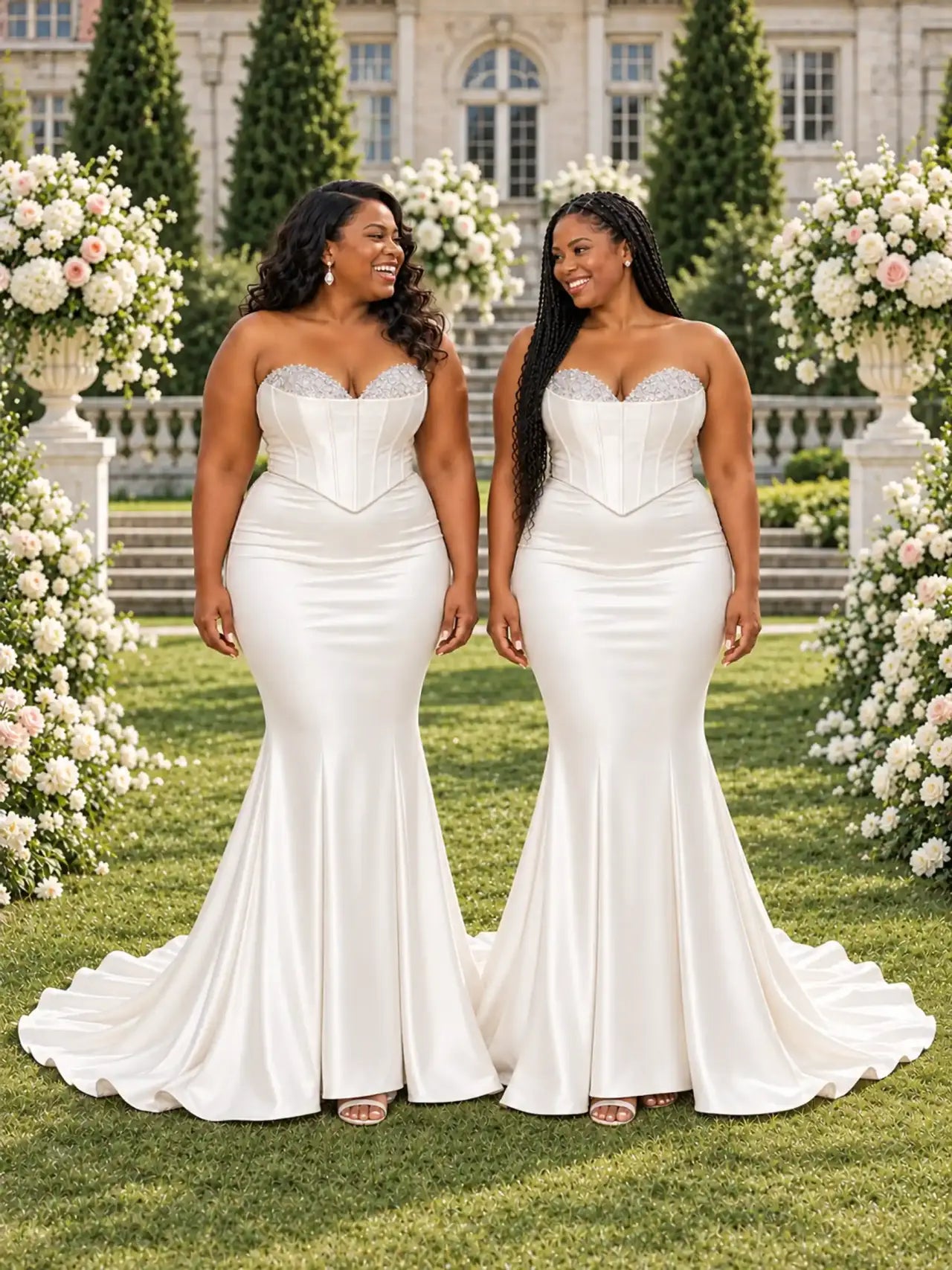 ChicSew Sweetheart Beading Mermaid Soft Satin Floor-Length Bridesmaid Dresses With Boning