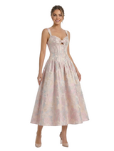 ChicSew Beautiful Jacquard Satin A-Line Boning Midi Evening Formal Dresses