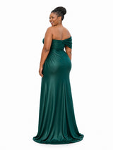 ChicSew Sexy Off Shoulder Ruching Mermaid Soft Satin Floor-Length Bridesmaid Dresses