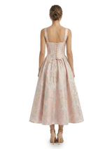 ChicSew Beautiful Jacquard Satin Square Neck A-Line Boning Midi Evening Formal Dresses