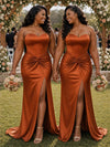 ChicSew Sweetheart Side Slit Mermaid Soft Satin Floor-Length Bridesmaid Dresses