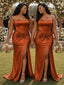 ChicSew Sweetheart Side Slit Mermaid Soft Satin Floor-Length Bridesmaid Dresses