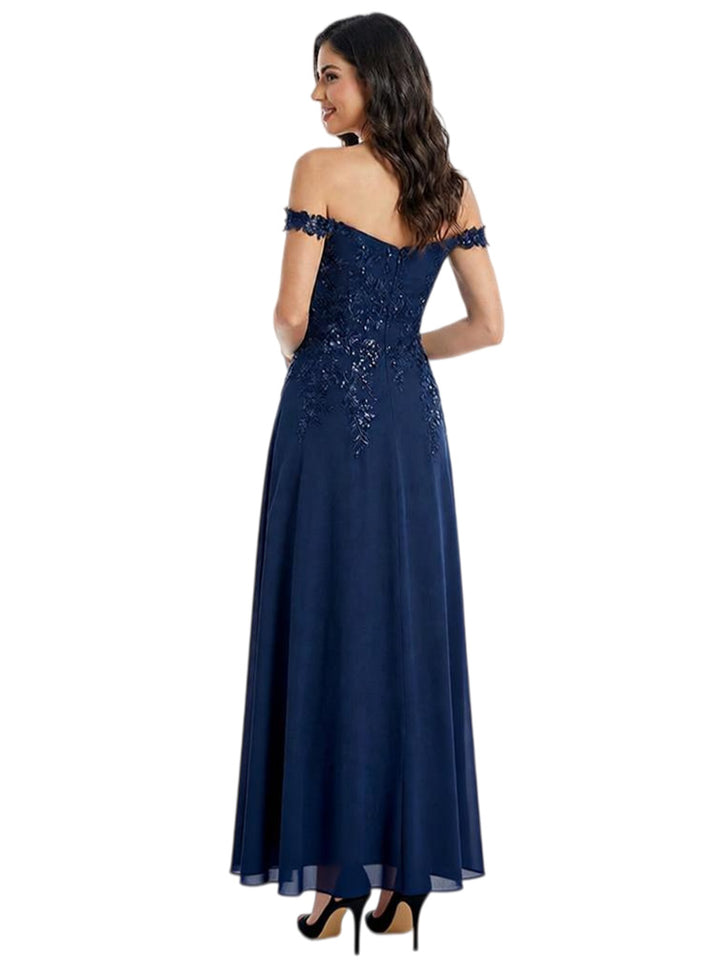 Pretty Off Shoulder A-Line Mother Of The Bride Dress With Floral Lace