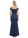Trendy  Off Shoulder V-Neck Satin Floor Length Mother of the Bride Dresses