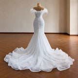 ChicSew Luxurious Off Shoulder Beaded Wedding Dress