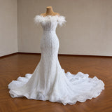 ChicSew Luxurious Off Shoulder Beaded Wedding Dress